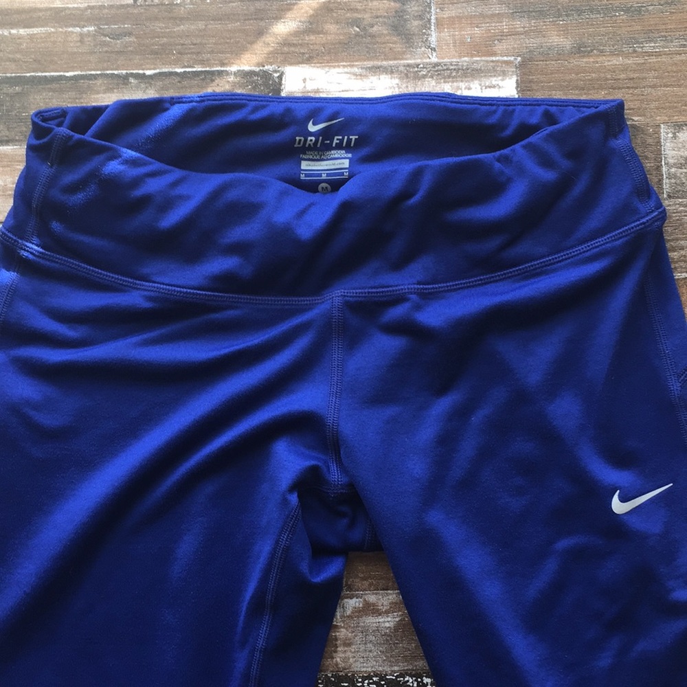 NIKE DRI-FIT Running Blue Capri Leggings